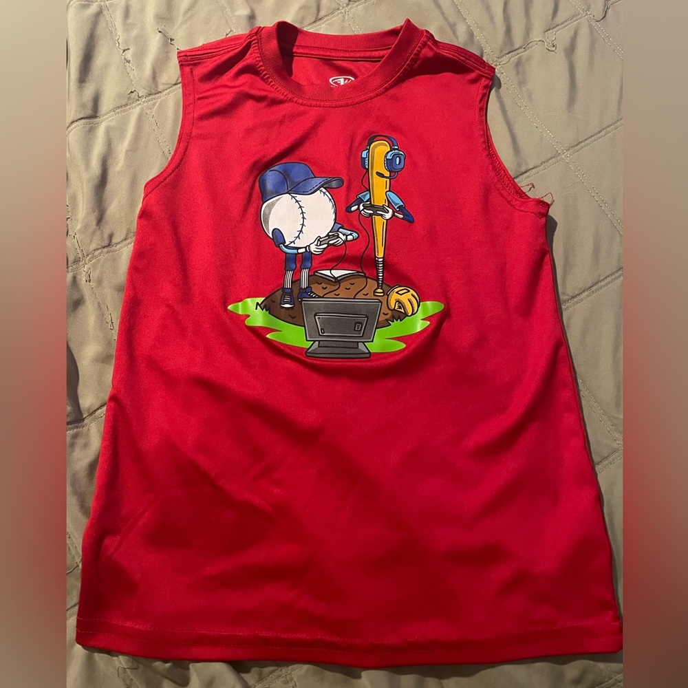 Athletic Works Red Graphic Tank Top